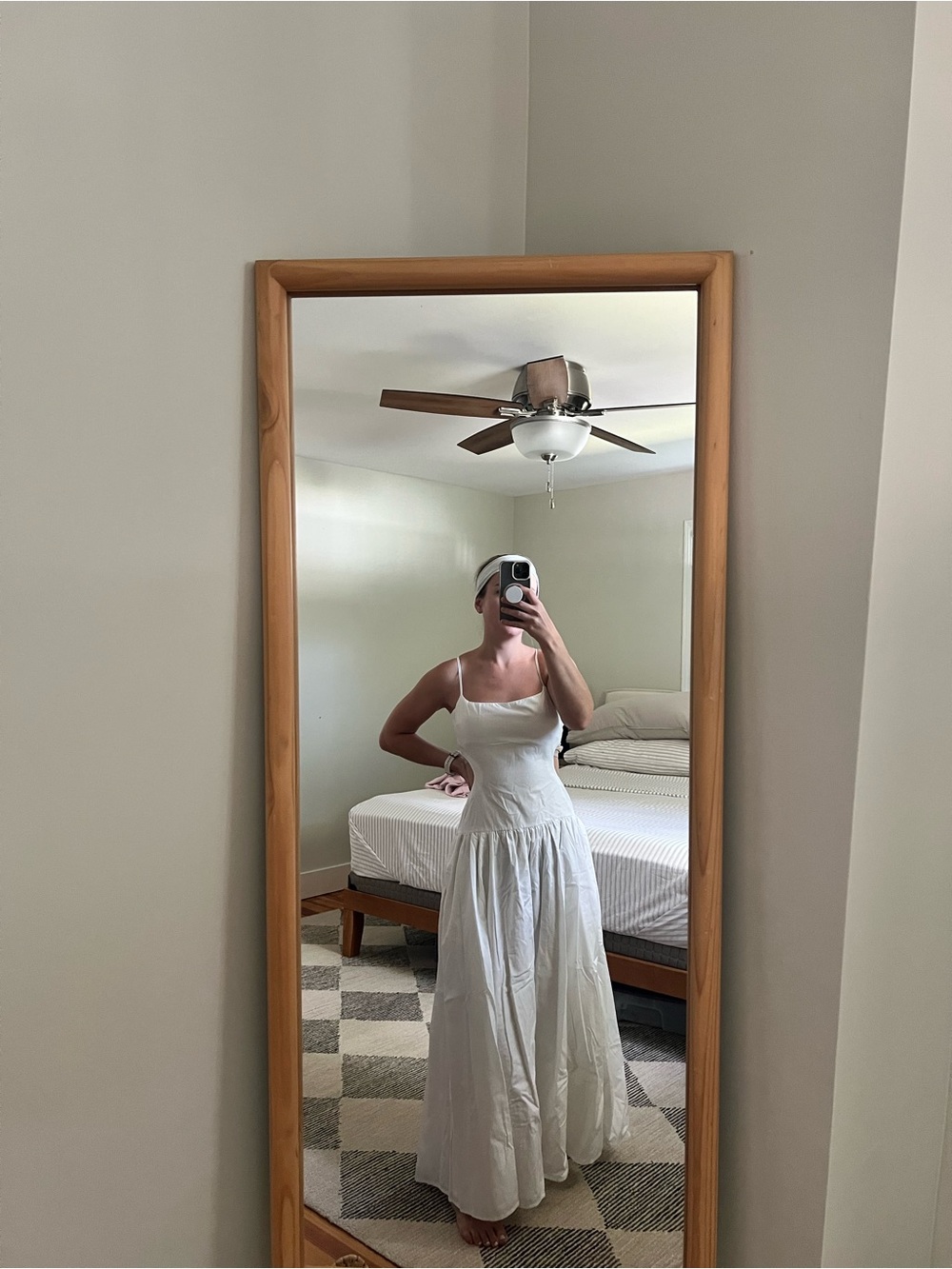 Abercrombie & Fitch White Drop Waist Maxi Dress